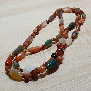 Fashion Vintage Handmade Multi Colored Glass Beaded Necklace Jewelry #73